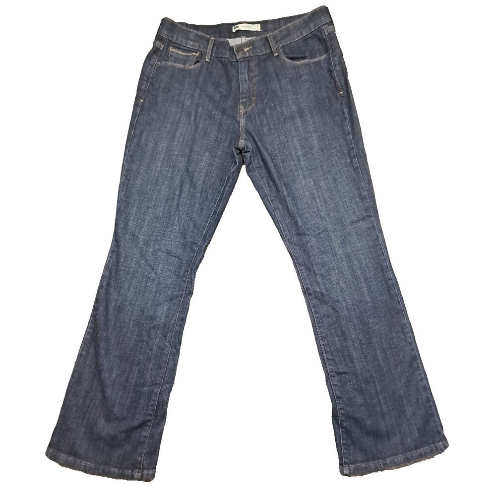 Levi's Jeans Womens Sz 12 515 Bootcut Denim Blue Stretch Distressed Mid-Rise 34"